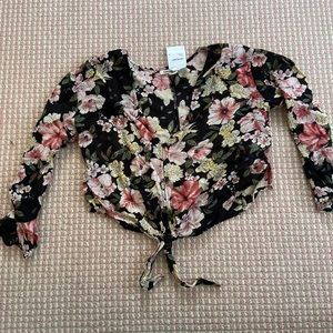 Billabong floral long sleeve top
